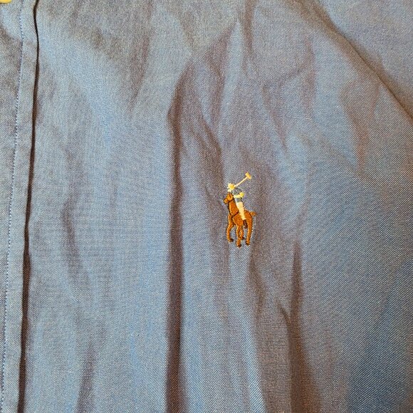 Ralph Lauren Yarmouth Oxford Shirt Men’s XL 17.5-36 Blue 100% Cotton Button Down - Picture 2 of 7